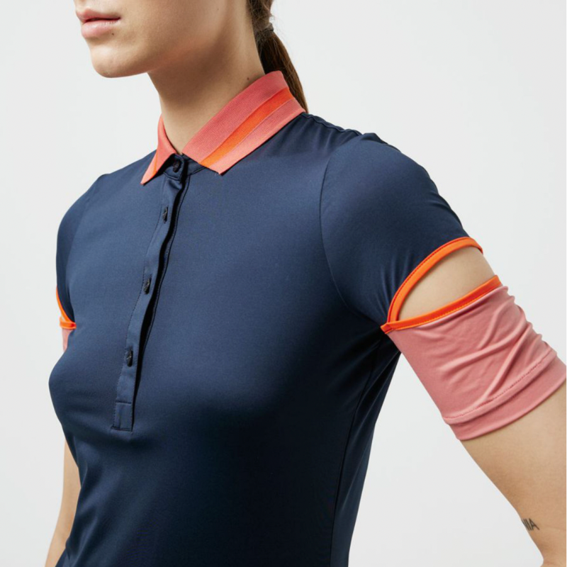 JL Golf Iris Polo - Navy/Orange