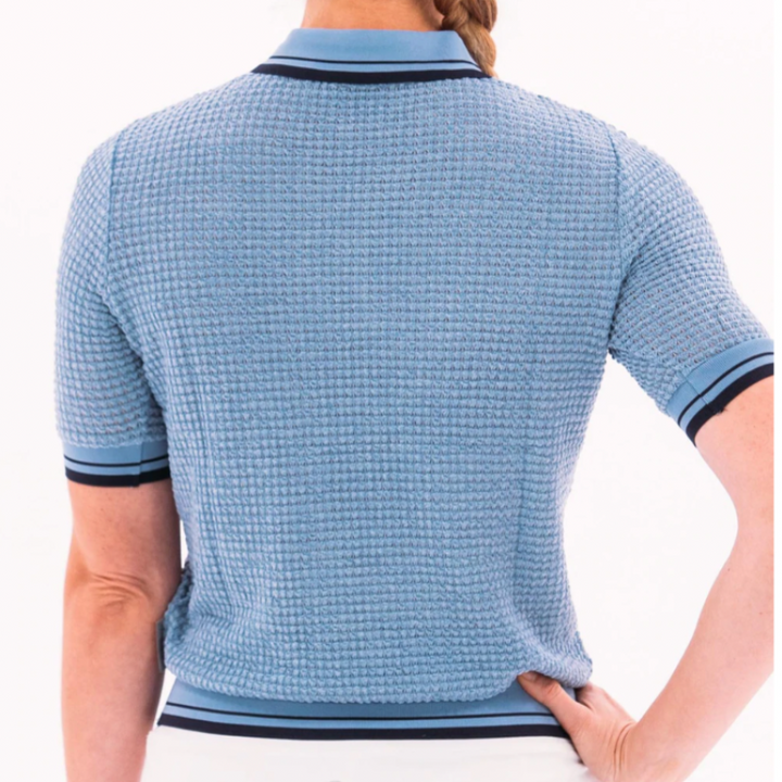 Foray Golf Waffle Knit Polo - Blue