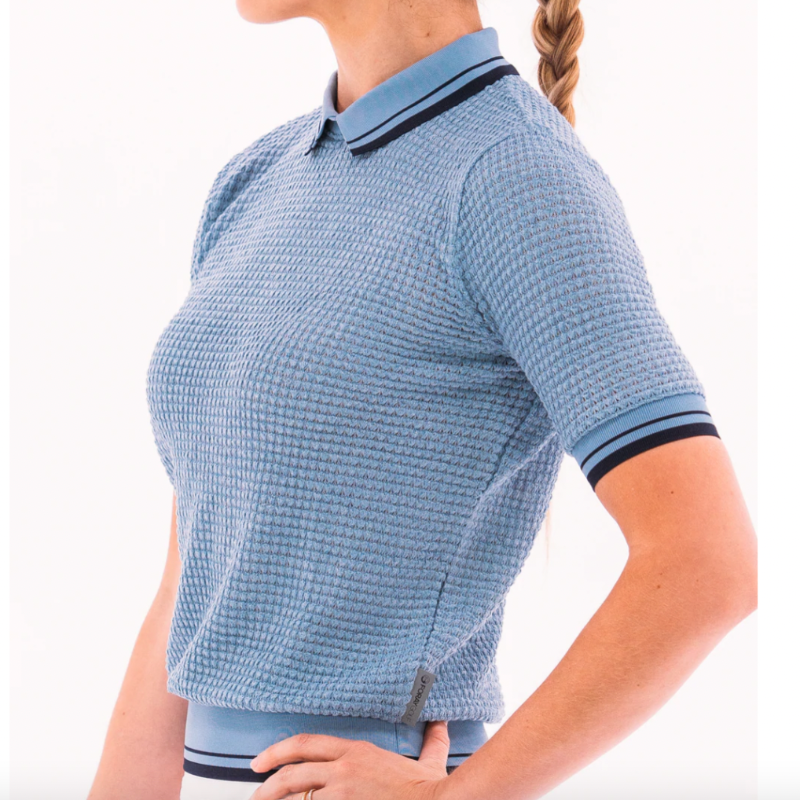 Foray Golf Waffle Knit Polo - Blue