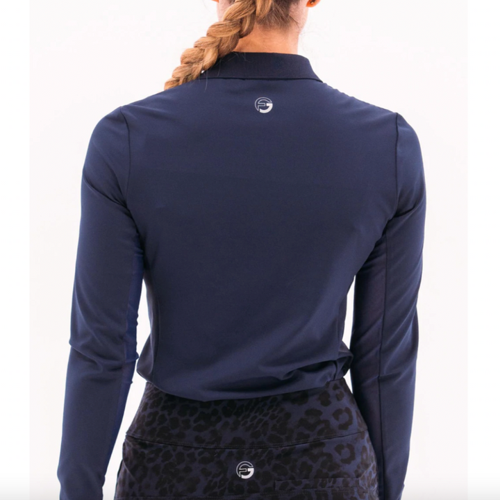 Foray Golf L/S Mesh Inset Polo - Navy