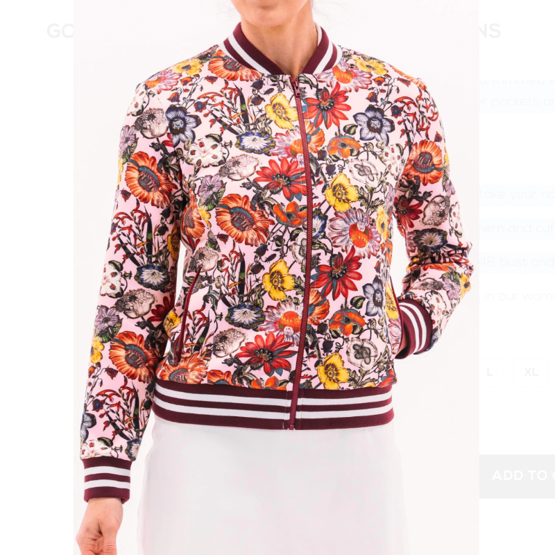 Foray Golf Summer Floral Bomber - Pink