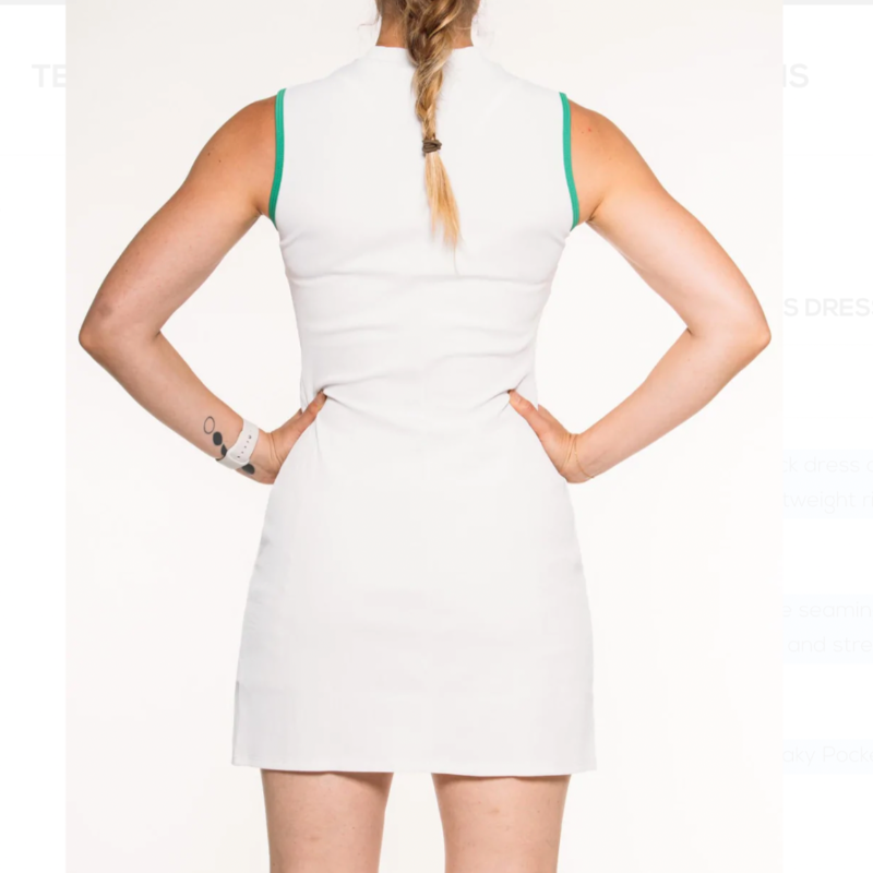 Foray Golf Rib Tennis Dress - White/Green