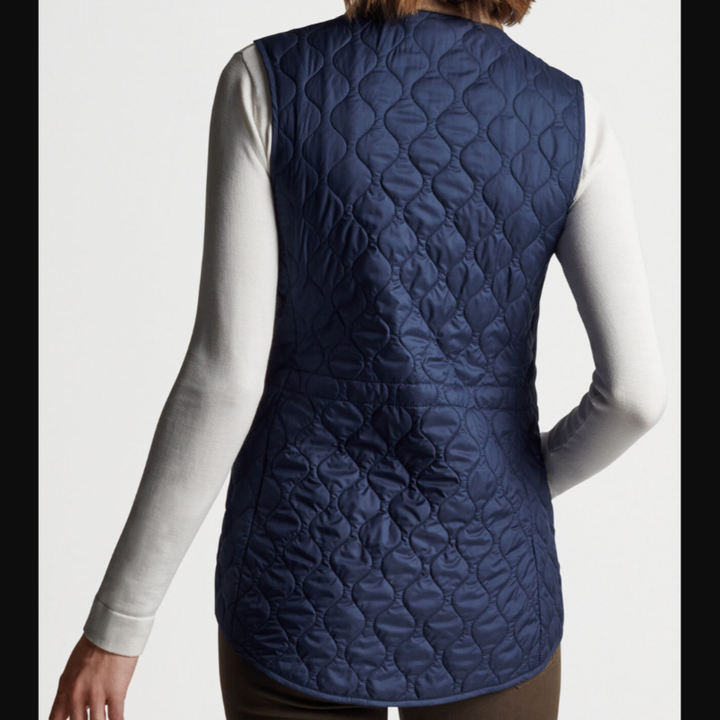 Peter Millar Addison Quilted Travel Vest - Navy