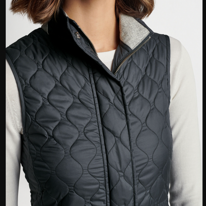 Peter Millar Addison Quilted Travel Vest - Charcoal