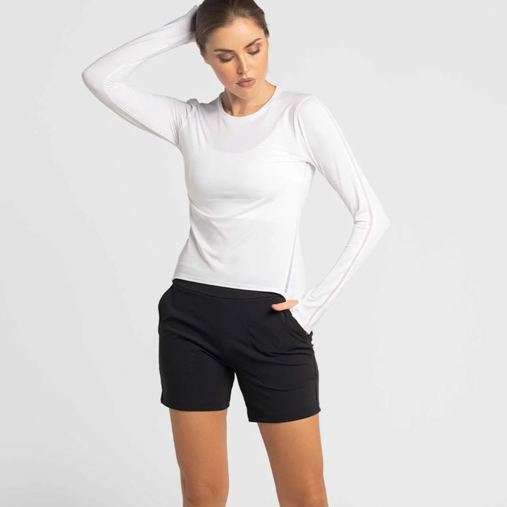 InPhorm Classic L/S Crew Neck Top - White