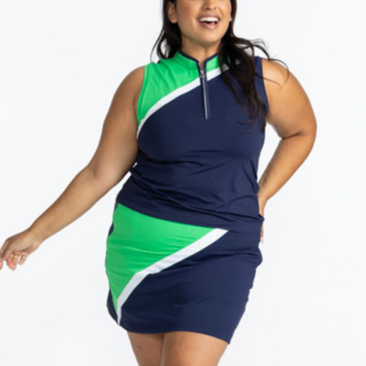 Kinona Tend the Flag Skort - Navy/Green