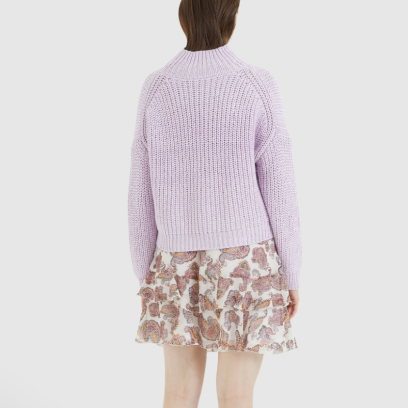 Marc Aurel Rib Mock Sweater - Orchid