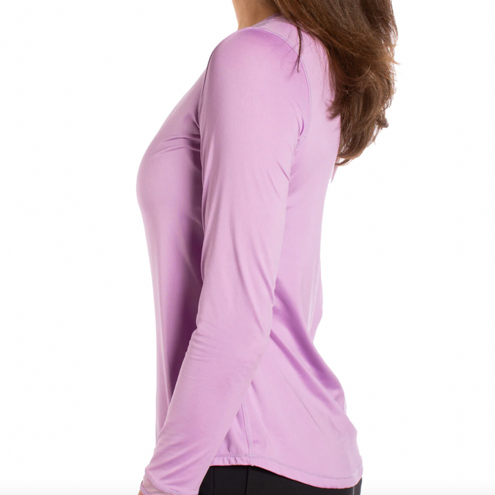 Golftini L/S Mesh Trim Top - Lavender