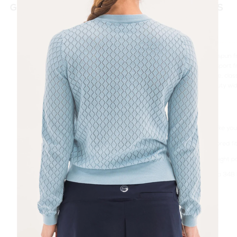 Foray Golf Pointelle Sweater - Blue