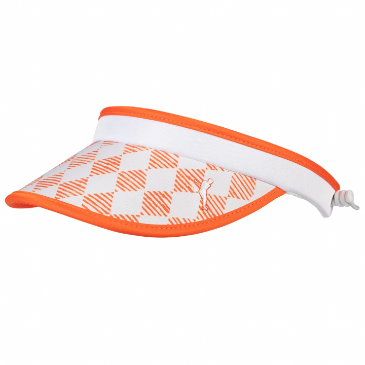 Golfino Natural Light Argyle Visor - Vibrant Orange