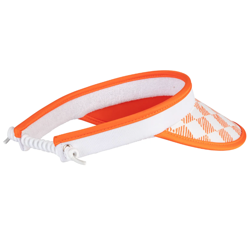 Golfino Natural Light Argyle Visor - Vibrant Orange