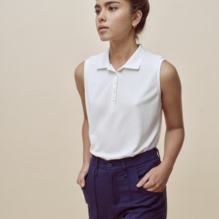 A. Putnam Crop S/L Polo - Off White