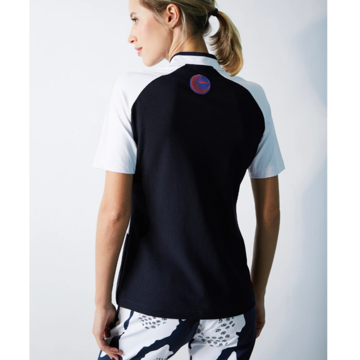 Sportalm Gaby Leo S/S Polo - White/Deep Water