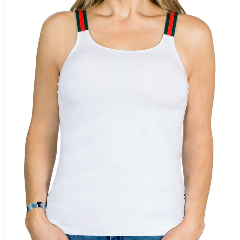 strap-its Tank - White/Stripe