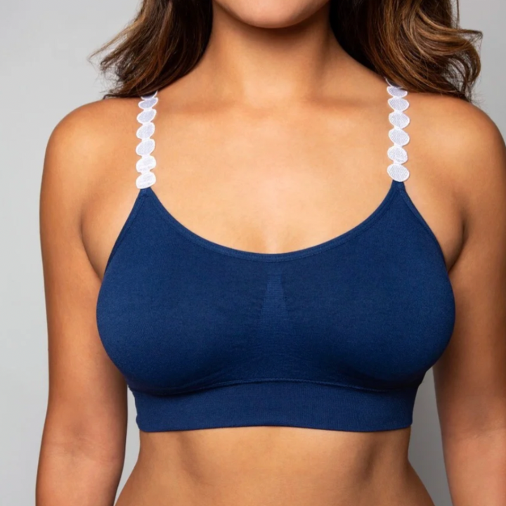 strap-its Navy Basic Convertible Bra - Navy Flower Straps