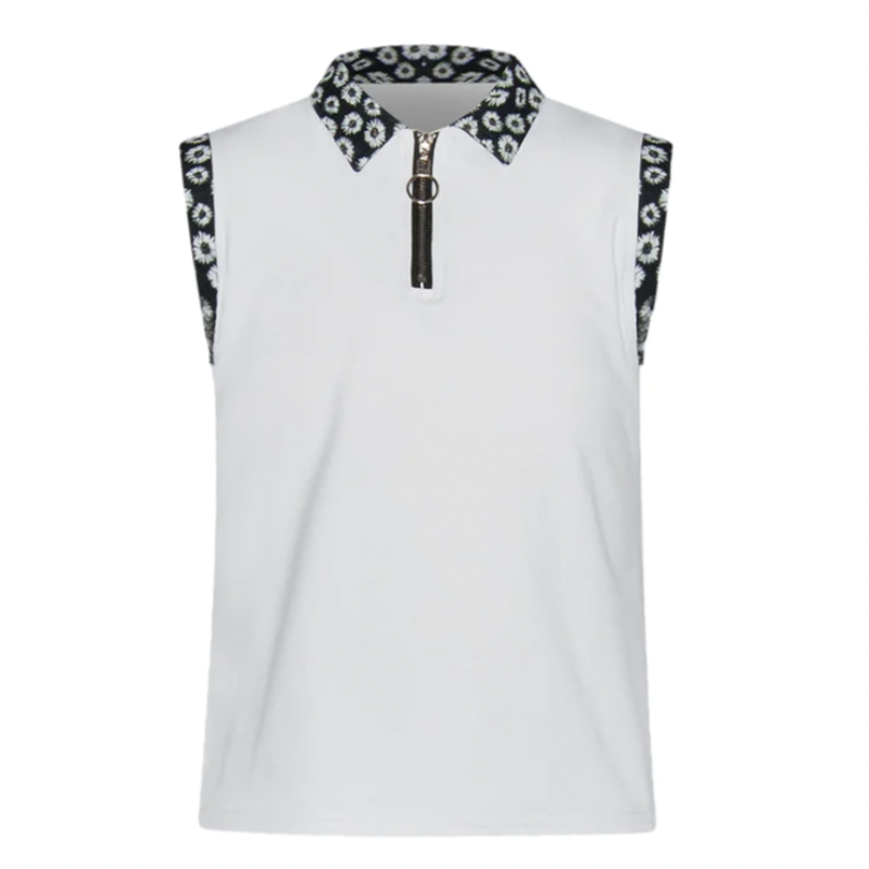 Marie Birdie Hazy Shade of Winter S/L Polo - White Daisy