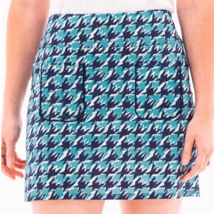 Foray Golf Houndstooth Skort - Blue