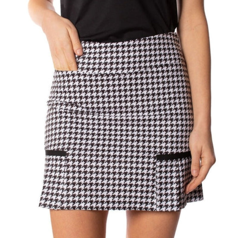 Golftini Houndstooth Performance Skort - Black/White