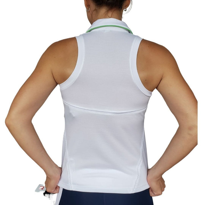 InPhorm Pique Neisha S/L Polo Tank - White/Lime