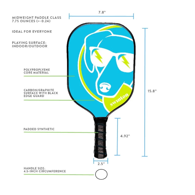 Swinton Pickleball Paddle - Blue Dog