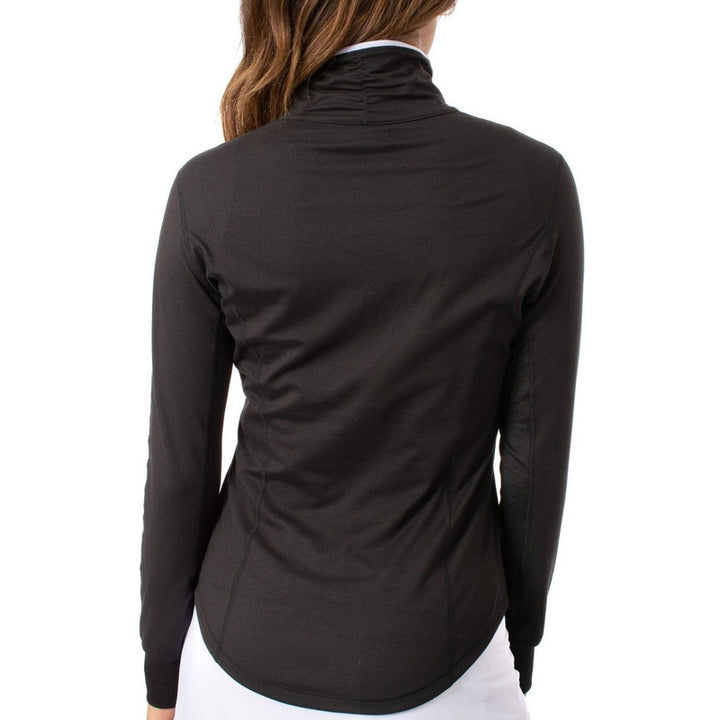 Golftini Contrast Quarter Zip - Black/White