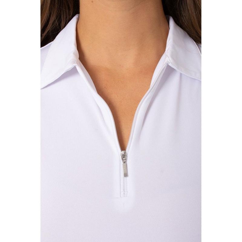 Golftini S/L Zip Tech Polo - White