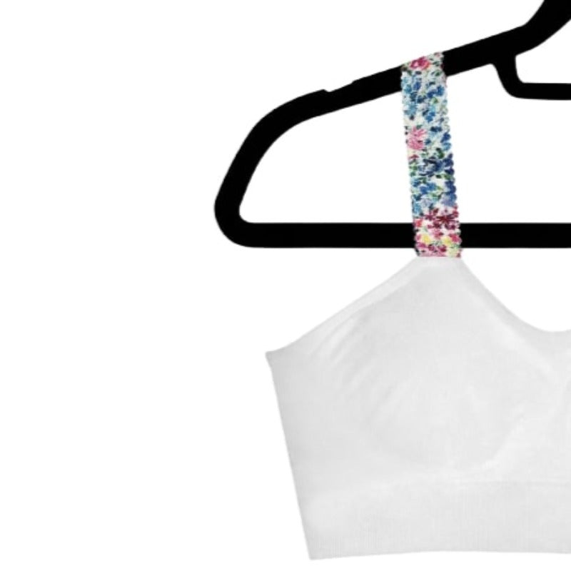 strap-its Basic Bra (attached strap)- White Bra/Boho Strap