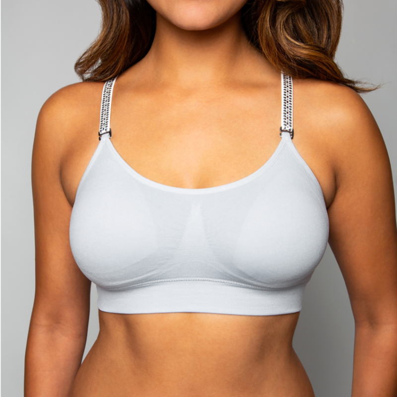 strap-its Grey Basic Bra (attached strap) - Grey Loop Straps