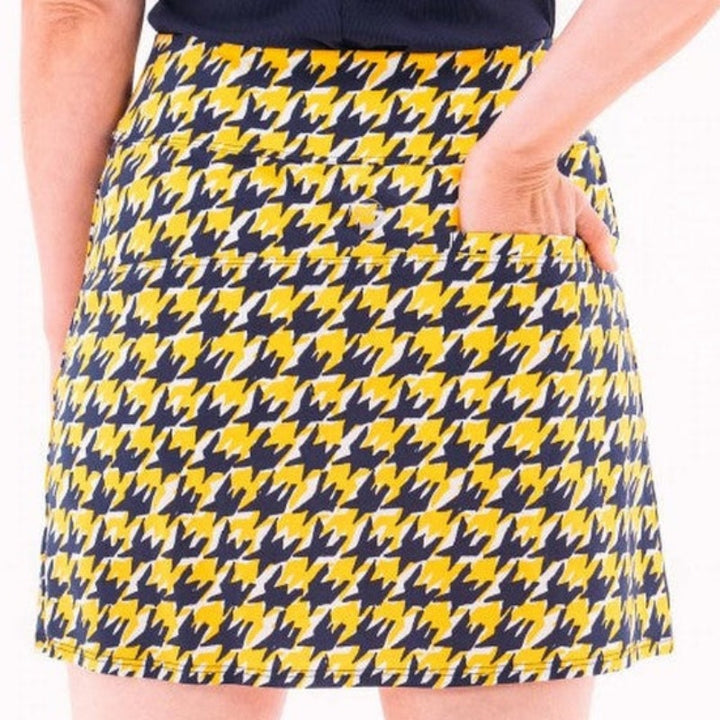 Foray Golf Houndstooth Skort - Yellow