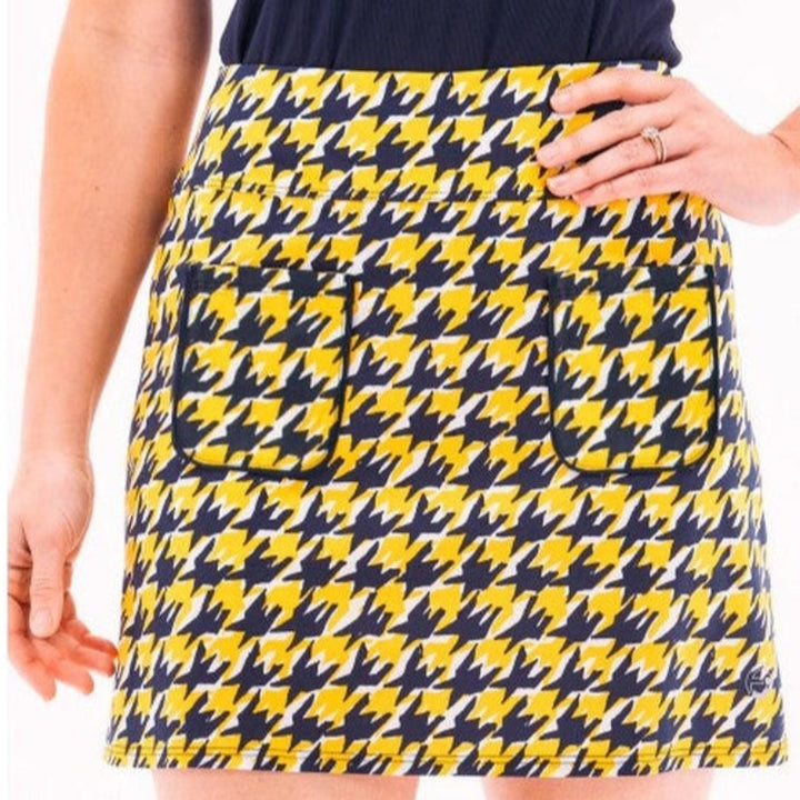 Foray Golf Houndstooth Skort - Yellow